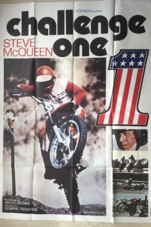 Affiche originale de cinéma du film challenge one avec Steve Mcqueen