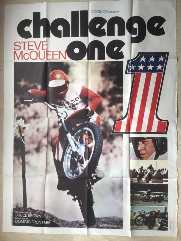 Affiche originale de cinéma du film challenge one avec Steve Mcqueen