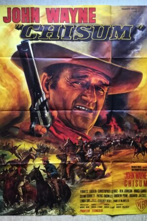 Grande affiche originale de cinéma du film Chisum avec John Wayne