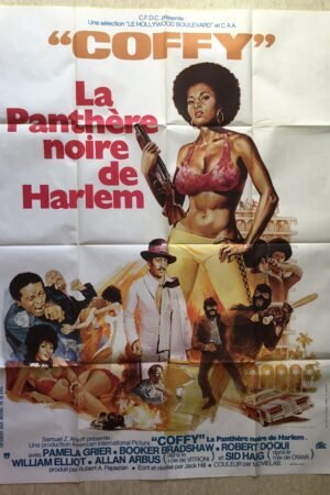 Grande affiche originale de cinéma du film Coffy, la panthère noire de Harlem avec Pam Grier.
