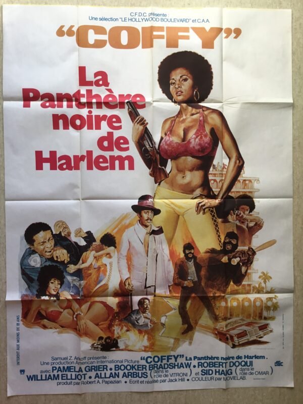 Grande affiche originale de cinéma du film Coffy, la panthère noire de Harlem avec Pam Grier.