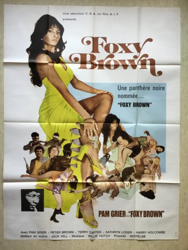 Affiche originale de cinéma du film Foxy Brown avec Pam Grier, chef d'oeuvre de la Blaxploitation