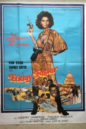Affiche originale de cinéma du film de blaxploitation Friday Foster avec Pamela Grier