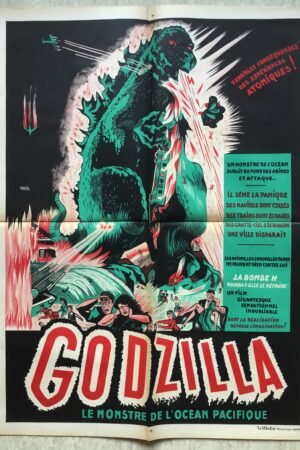 Affiche originale de cinéma du film Godzilla de 1954 réalisé par Ishiro Honda (film de Kaiju)