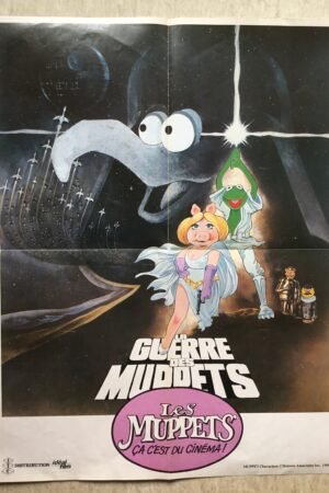 Affiche originale de cinéma du film d'animation avec les muppets, la guerre des muppets (parodie Star Wars)