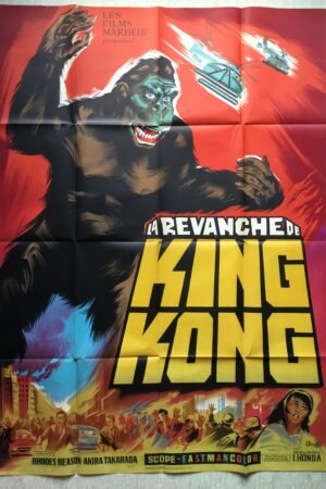 Affiche originale de cinéma du film la revanche de King Kong