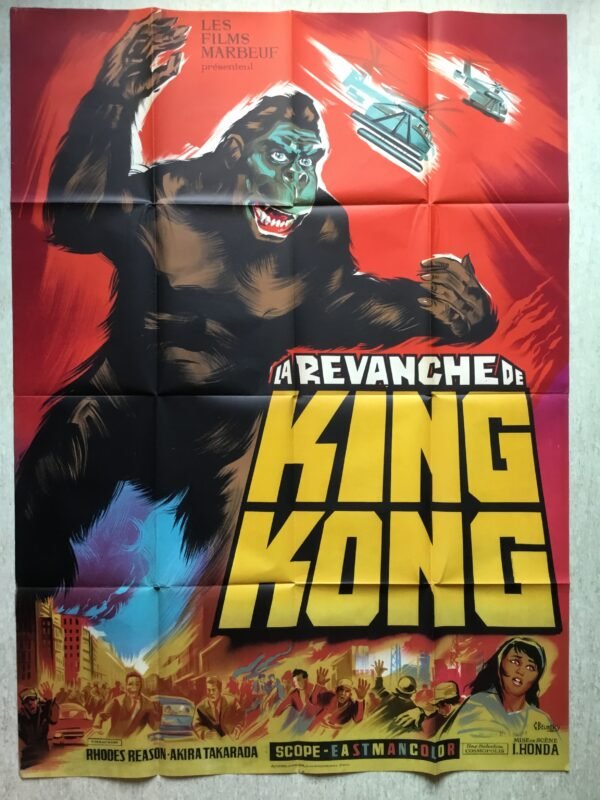 Affiche originale de cinéma du film la revanche de King Kong