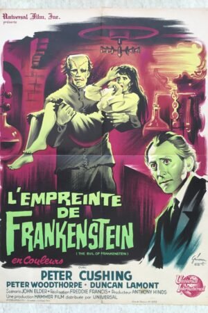 Affiche originale de cinéma du film l'empreinte de Frankenstein (film Hammer Horror)