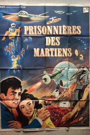 affiche vintage de cinema du film prisonnières des martiens