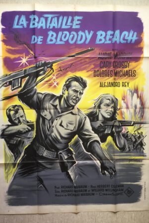Affiche de cinéma vintage de la bataille de bloody beach