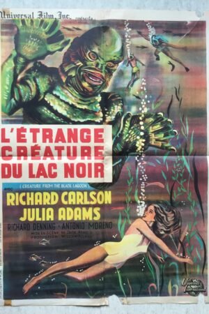 Affiche originale de cinéma du film l'étrange créature du lac noir