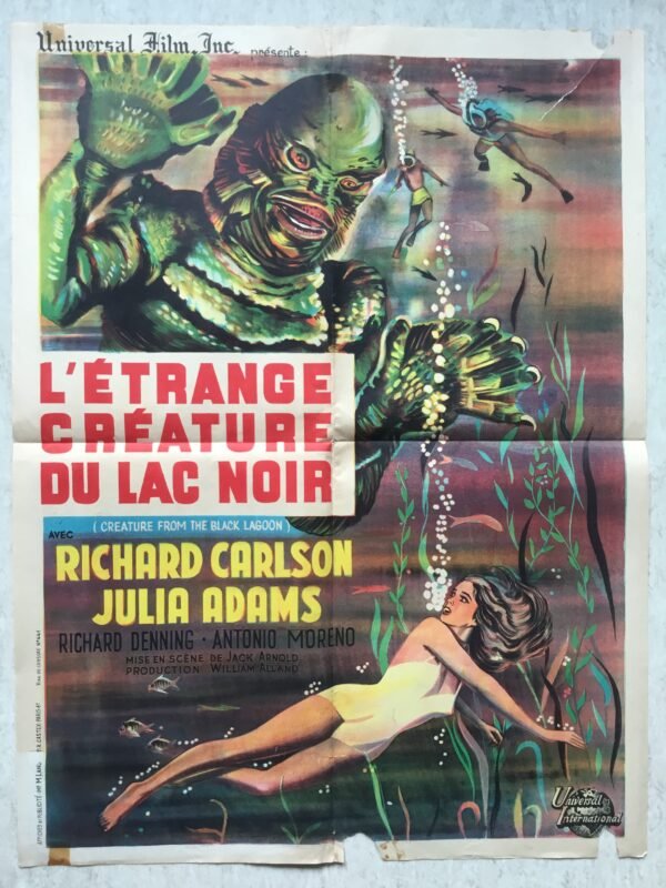 Affiche originale de cinéma du film l'étrange créature du lac noir