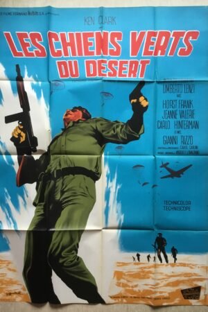 affiche originale de cinéma les chiens verts du désert (lithographie) 1968