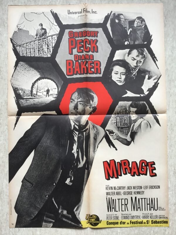 affiche vintage de cinéma Mirage (Gregory Peck)